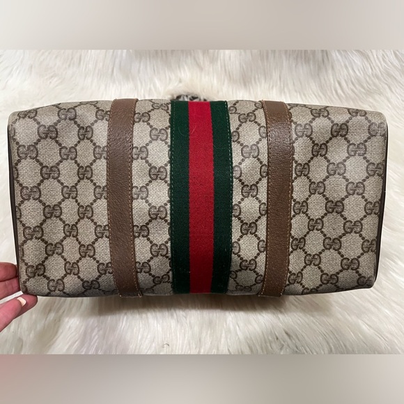 Authenticated Gucci Supreme Web Boston Ophidia Tote Bag Handbag Purse - Picture 9 of 16